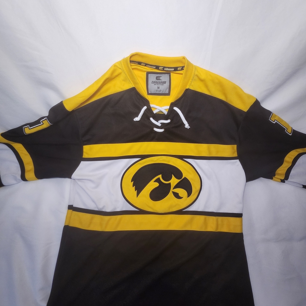 Vintage Collegiate University of Iowa Hawkeyes Ladies Hockey Jersey Size M